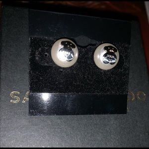 Tous bear pearl earrings